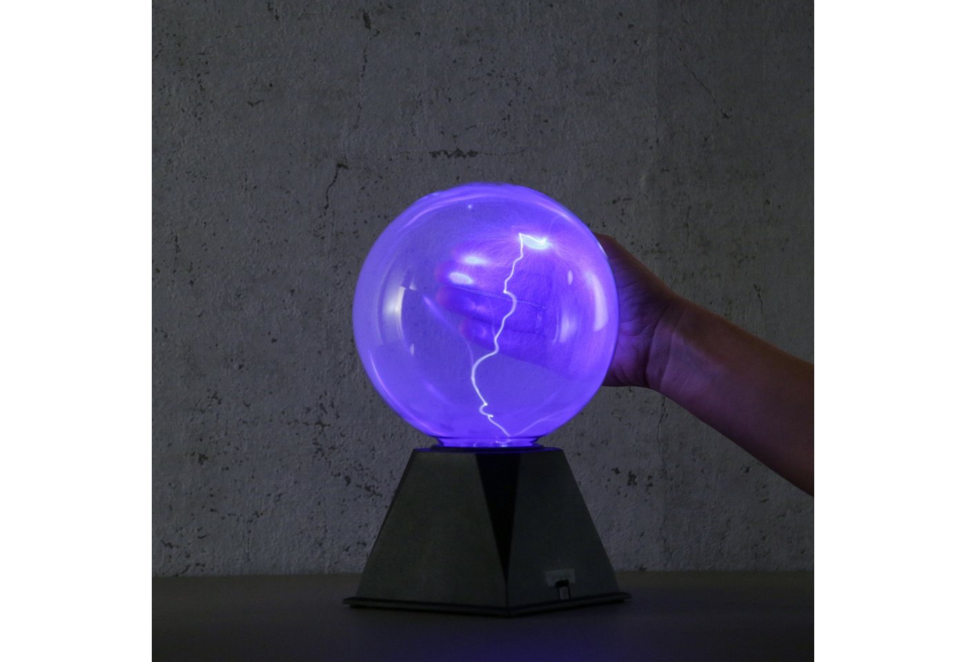 SATISFIRE LED Dekolicht Plasmakugel Plasmaball Retro Lichteffekt mit Blitzshow Automatik blau, blau – Bild 2 von 3