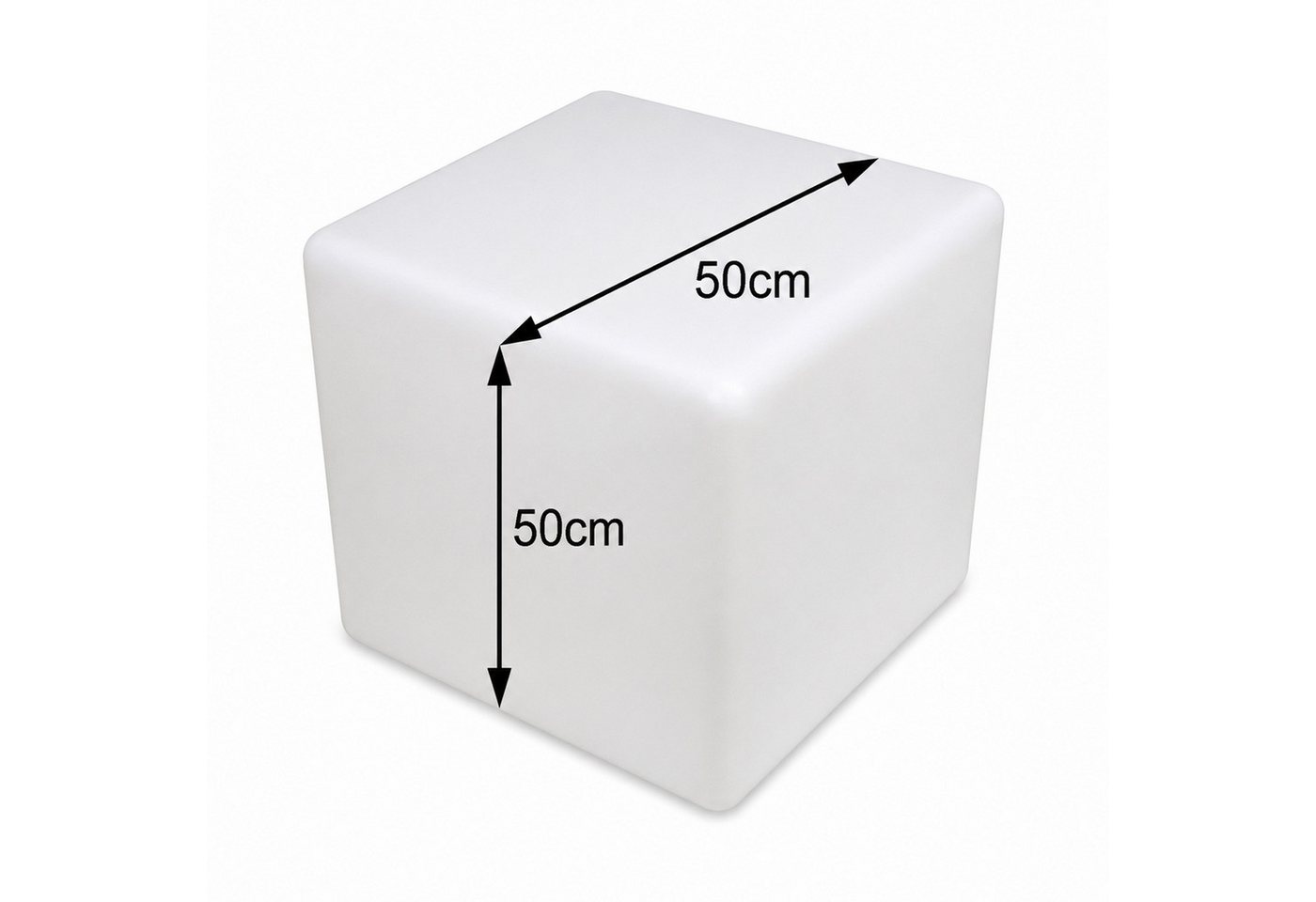 SATISFIRE LED Würfel LED Leuchtwürfel Cube 50x50cm E27 warmweiß outdoor Beistelltisch, LED Classic, warmweiß (2100K bis 3000K) – Bild 3 von 3