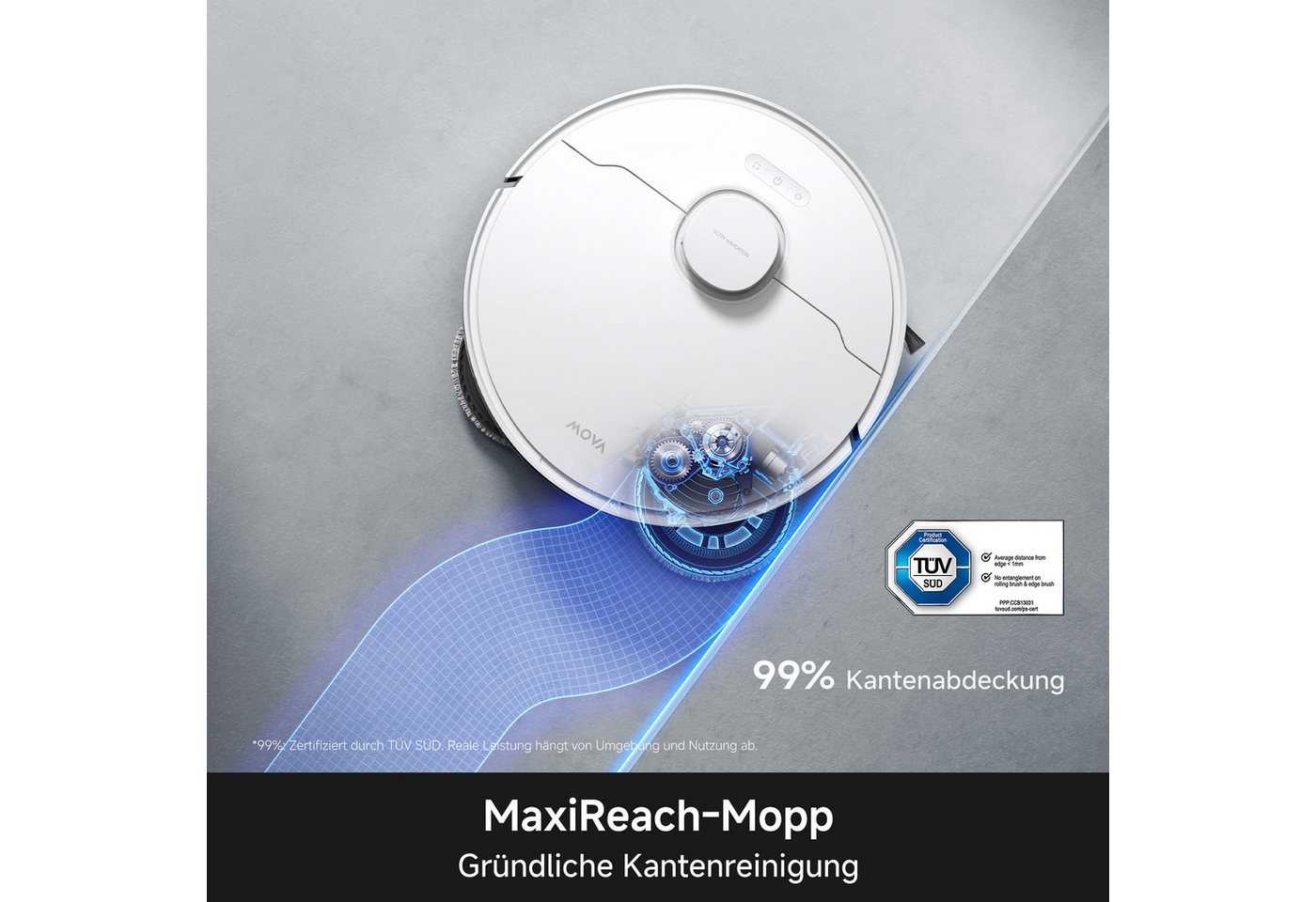 Mova Saugroboter mit Wischfunktion MOVA E50 Ultra, mit Beutel, TurboScrub-Technologie, Auto-Mopptrocknung mit Sprühdüsen – Bild 5 von 5