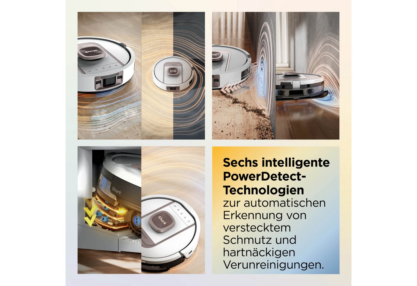 Shark Saugroboter Shark ThermaCharged PowerDetect Saugroboter RV2900XEEUWH, 650 W, beutellos, beheizte Basisstation verwendet 85°C heißes Wasser und 80°C warme  – Bild 4 von 5