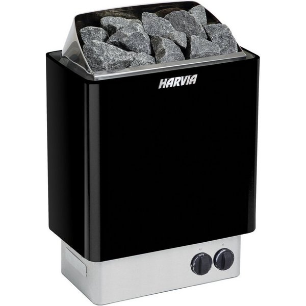 HARVIA Saunaofen Harvia KIP45 Black Saunaofen 4,5 kW Elektroofen integrierte Steuerung