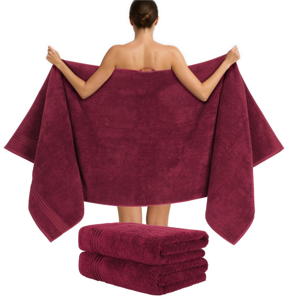 HAMMETEX Saunatuch Hammetex 2er Set extra große Saunatücher, Frottier (Packung, 2-St), 100% Baumwolle – Weich & Saugfähig – Luxuriöse Große Spa-Badetücher – Bild 2 von 5