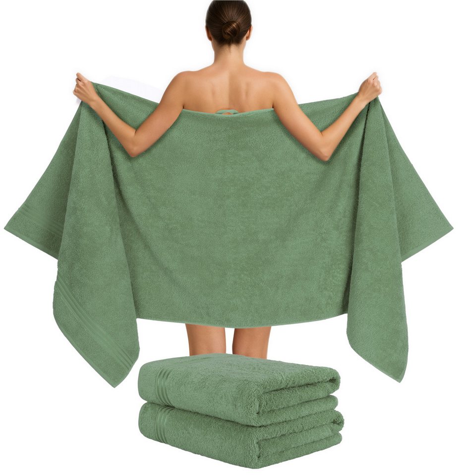 HAMMETEX Saunatuch Hammetex 2er Set extra große Saunatücher, Frottier (Packung, 2-St), 100% Baumwolle – Weich & Saugfähig – Luxuriöse Große Spa-Badetücher – Bild 2 von 5