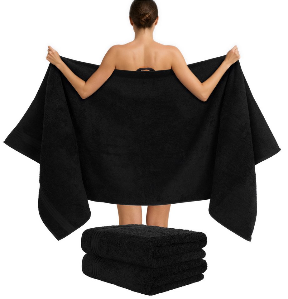 HAMMETEX Saunatuch Hammetex 2er Set extra große Saunatücher, Frottier (Packung, 2-St), 100% Baumwolle – Weich & Saugfähig – Luxuriöse Große Spa-Badetücher – Bild 2 von 5