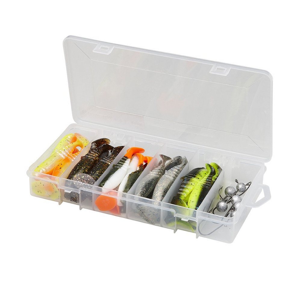 Savage Gear Kunstköder Cannibal Shad Kit 5,5-12,5cm 36 Teile + Box Gummifische Jigköpfe, (Spar-Set), Cannibal Shad Kit 10 & 12.5cm Mixed Colors 36 Stück – Bild 2 von 5