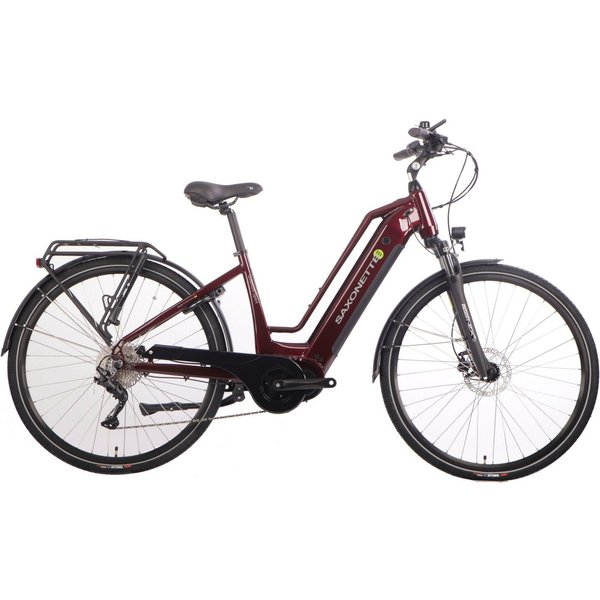 SAXONETTE E-Bike Trekkingrad Quantum Sport, 10 Gang Shimano, Kettenschaltung, Mittelmotor, 540 Wh, Pedelec, Elektrofahrrad für Damen u. Herren