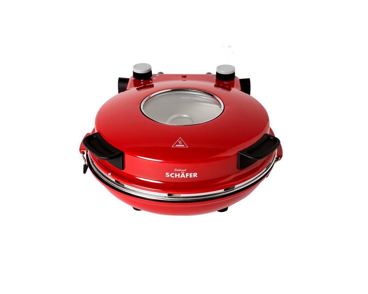 Schäfer Elektronik Pizzaofen Pizzamaker 32cm Pizzaofen 1200W Keramiksteinplatte – Bild 2 von 5