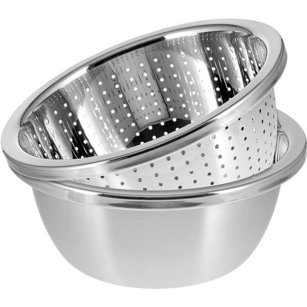 GRÄWE Schale GRÄWE Seiher und Schüssel Set, 2-teilig, Edelstahl, Edelstahl 18/10