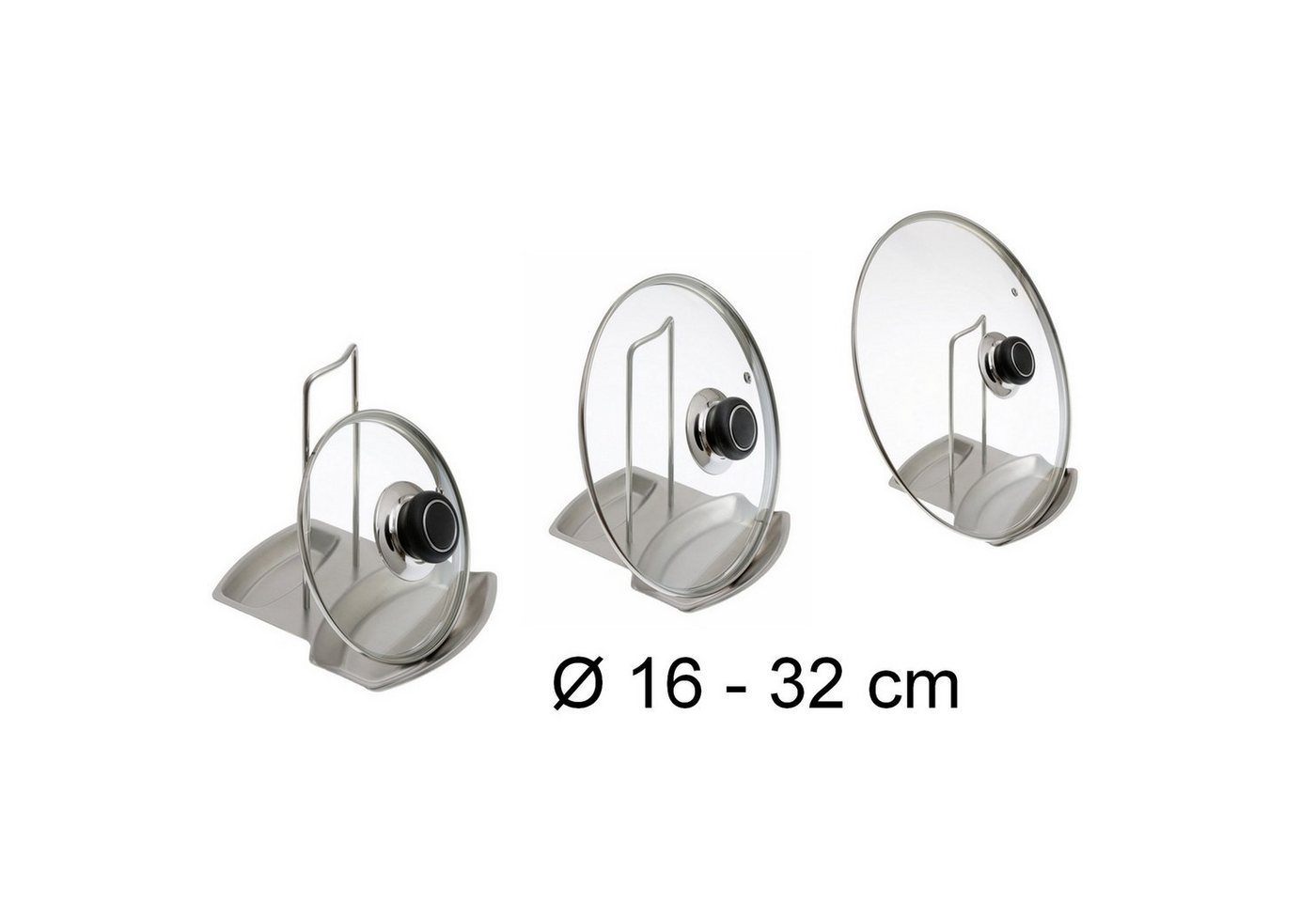 GRÄWE Schale GRÄWE Topfdeckelhalter mit Löffelablage aus Edelstahl, Edelstahl – Bild 3 von 4