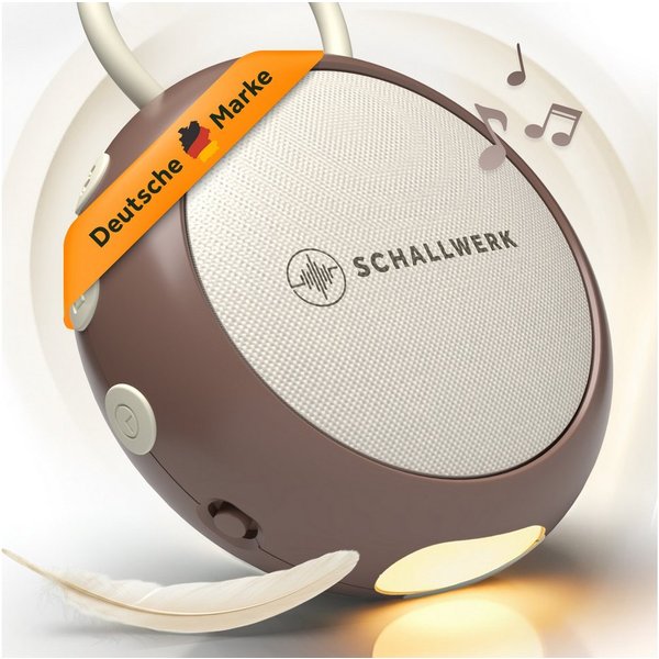 Schallwerk Einschlafhilfe White Noise Machine Babys und Erwachsene Einschlaf- und Durchschlafhilfe (tragbar, Nachtlicht, lange Akku Laufzeit, Timer, Schlaufe)