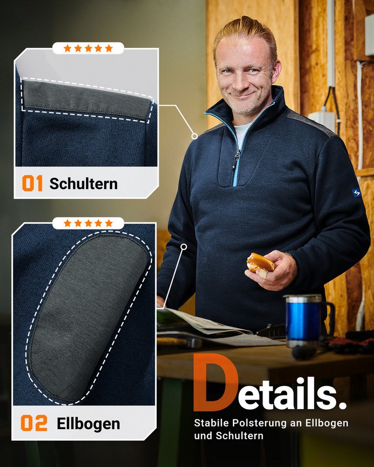SCHEIBLER WORKWEAR Stehkragenpullover Mellum – Bild 4 von 5