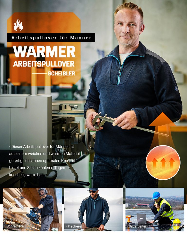 SCHEIBLER WORKWEAR Stehkragenpullover Mellum – Bild 5 von 5