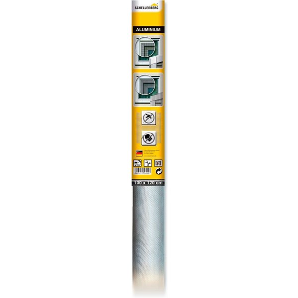 SCHELLENBERG Fliegengitter-Gewebe aus Aluminium, Insektenschutz Rolle, (Packung, 1-St), zum selbst zuschneiden, 100 x 120 cm und 100 x 250 cm