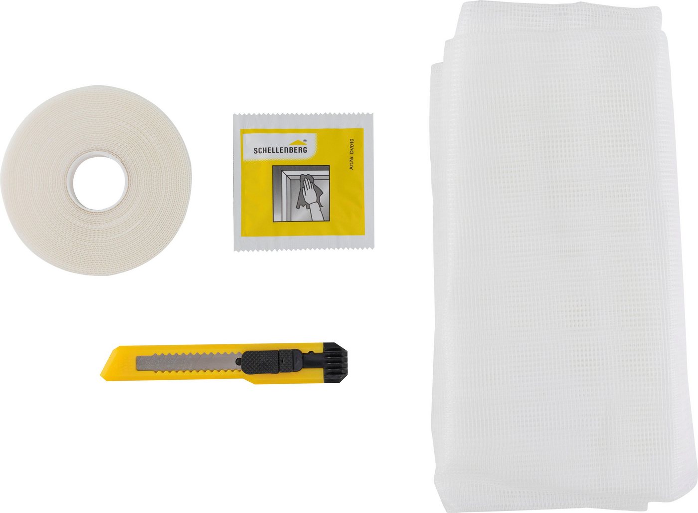 SCHELLENBERG Fliegengitter-Gewebe Insektenschutz und Mückenschutz für Fenster ohne bohren, (Set, 1-St), inkl. Befestigungsband, 150 x 180 cm, anthrazit und weiß – Bild 2 von 5