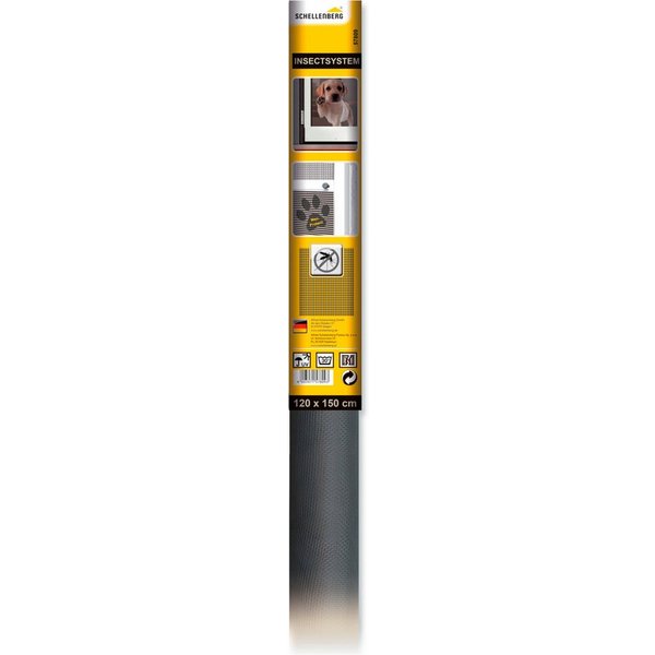 SCHELLENBERG Fliegengitter-Gewebe Max Protect, kratzsicheres Fliegengitter, (Packung, 1-St), für Fenster, Balkontür, Terrassentür, 120 x 150 cm, anthrazit