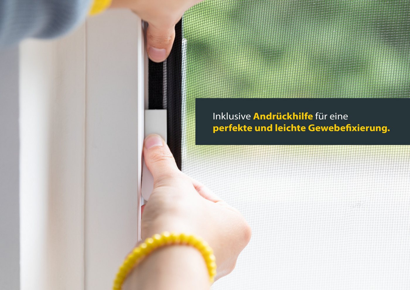 SCHELLENBERG Fliegengitter-Gewebe Simply Open aufrollbar für Fenster, 3-er Pack, (Set, 5-St), Klebe-Klett-Montage, 130 x 150 cm, anthrazit – Bild 5 von 5