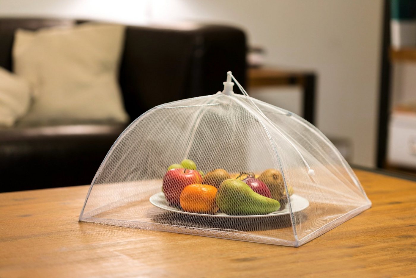 SCHELLENBERG Fliegenhaube Lebensmittelabdeckung aus Polyester (Packung), Fliegen- und Mückenschutz für Obst, weiß – Bild 3 von 4