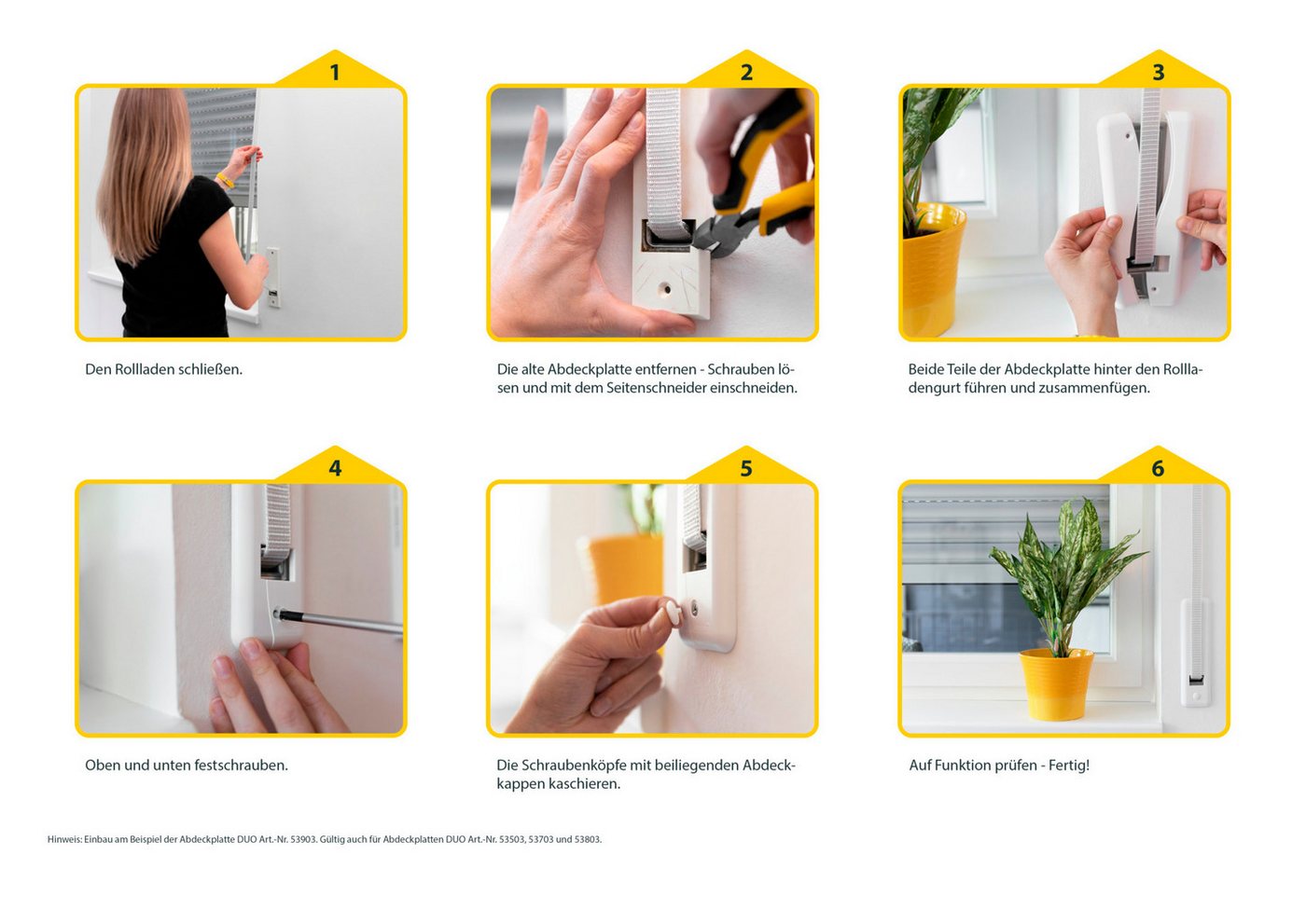 SCHELLENBERG Gurtwickler-Abdeckplatte Duo Maxi, 10,5 cm Lochabstand, langlebig aus Kunststoff, Zubehör für Einlassgurtwickler, Rollladen Abdeckblenden für Gurtw – Bild 4 von 5