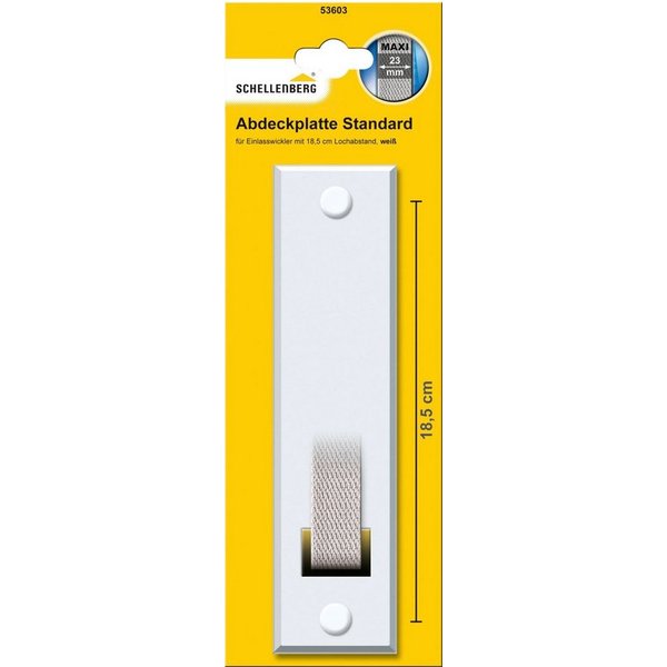 SCHELLENBERG Gurtwickler-Abdeckplatte Standard Maxi, 18,5 cm Lochabstand, langlebig aus Kunststoff, Zubehör für Einlassgurtwickler, Rollladen Abdeckblenden für 