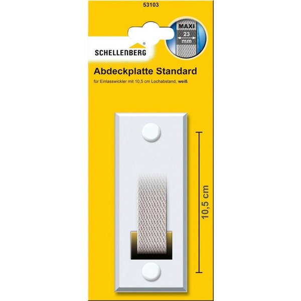 SCHELLENBERG Gurtwickler-Abdeckplatte Standard Maxi, 10,5 cm Lochabstand, langlebig aus Kunststoff, Zubehör für Einlassgurtwickler, Rollladen Abdeckblenden für 