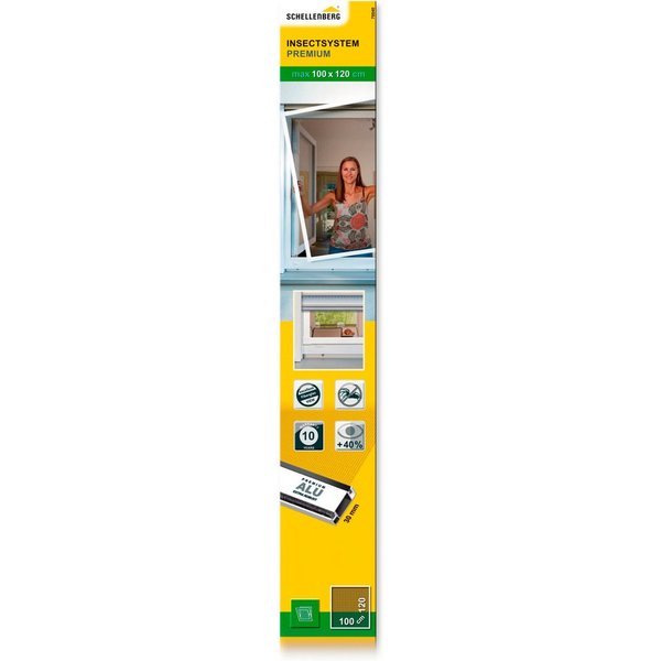 SCHELLENBERG Insektenschutz-Fensterrahmen Fliegengitter Fenster Premium, (Set, 1-St), mit Rahmen aus Aluminium in anthrazit und weiß, 100 x 120 cm