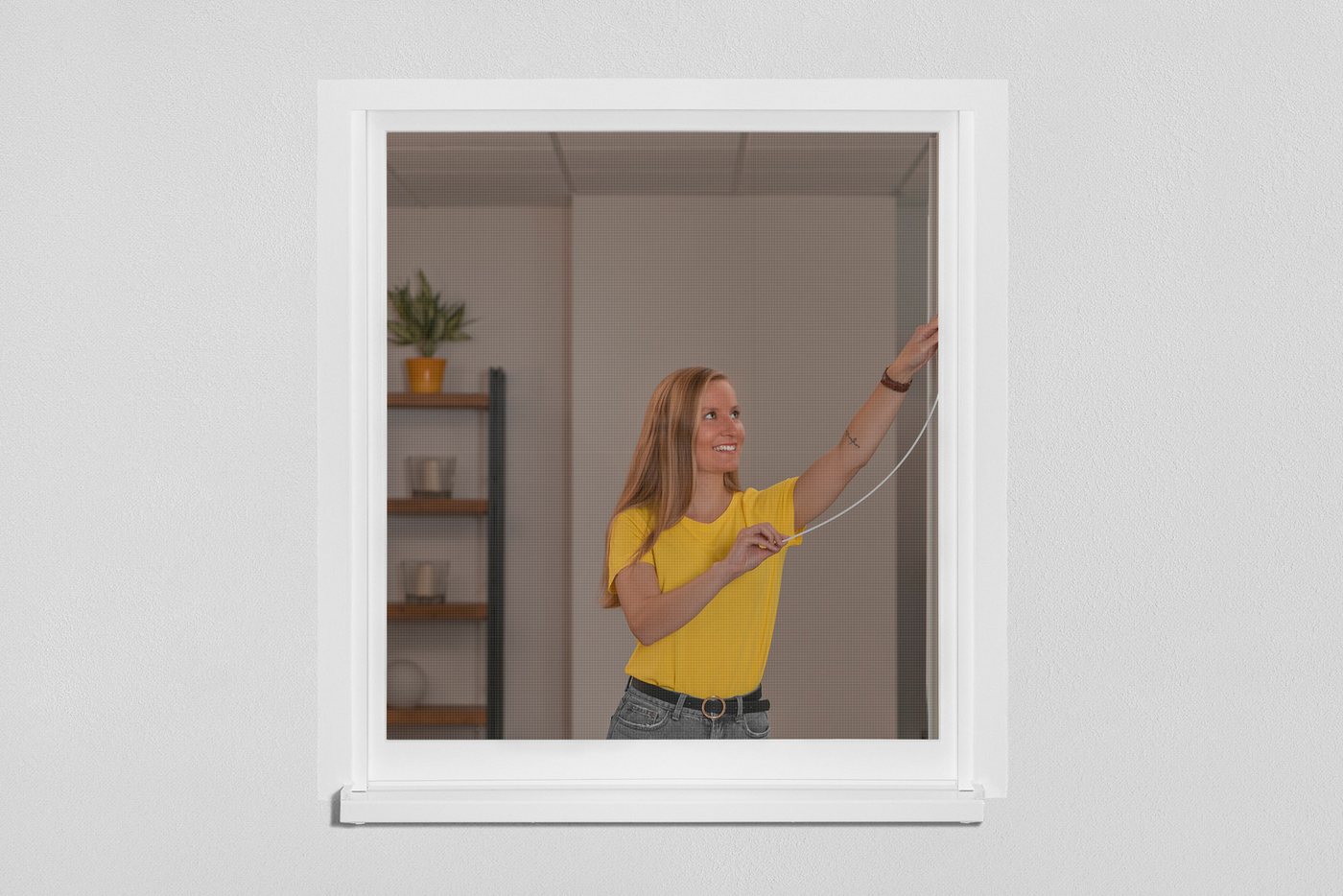 SCHELLENBERG Insektenschutz-Fensterrahmen Simply Click mit Fiberglasgewebe ohne bohren, (Set, 1-St), Fliegengitter zum Einklicken, 100 x 150 cm und 130 x 150 cm – Bild 2 von 5