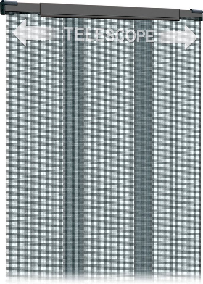 SCHELLENBERG Insektenschutz-Vorhang Telescope, Fliegengitter für Balkontüren und Terrassentüren, (Set, 1-St), 70 - 95 x 220 cm oder 105 - 130 x 220 cm, anthrazi – Bild 3 von 5