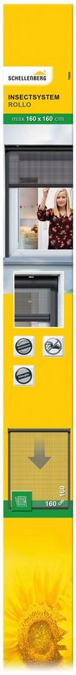 Insektenschutzrollo für Fenster, Fiberglas Fliegengitter mit Aluminium Rahmen, SCHELLENBERG, mit Bohren, verschraubt, in verschiedenen Farben und Größen erhältl – Bild 3 von 3