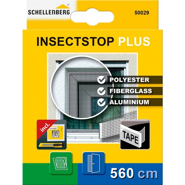 SCHELLENBERG Klett-Klebeband Plus für Fliegengitter Fenster aus Polyester-, Fibergas- und Alugewebe (Set, 2-St) Befestigungsband 5,6 m, individuell zuschneidbar