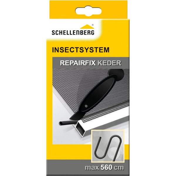SCHELLENBERG Reparatur-Set Fliegengitter Reparatur-Keder für Fenster und Türen, Kedergummi inkl. Kederwerkzeug, 5,6 m