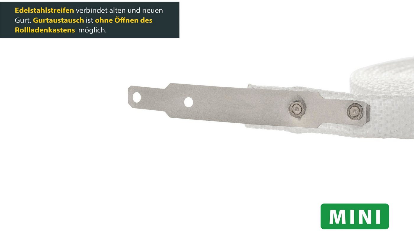 SCHELLENBERG Reparatur-Set Rollladen Gurtfix für das Rollladensystem Mini, Set, 1-St., für alte Gurtbänder in unterschiedlichen Farben, 14 mm x 4,3 m – Bild 5 von 5