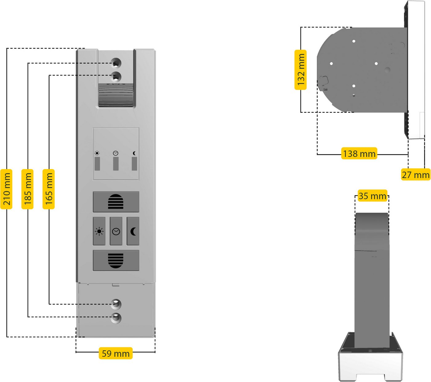 SCHELLENBERG Rollladengurt-Antrieb Unterputz, elektrischer Gurtwickler RolloDrive 65 Standard, bis 6 m² Fläche und 45 kg Zugkraft, Rollladensystem Maxi – Bild 5 von 5