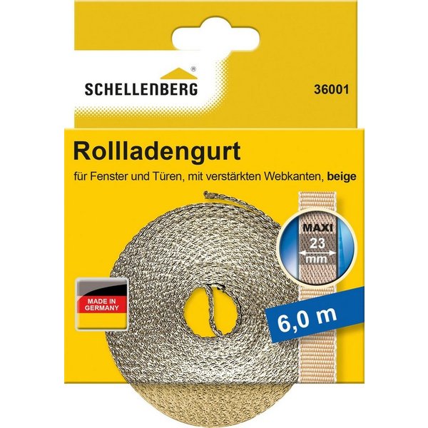 SCHELLENBERG Rollladengurt Maxi, 23 mm, 6 m Länge, Gurtband erhältlich in unterschiedlichen Farben