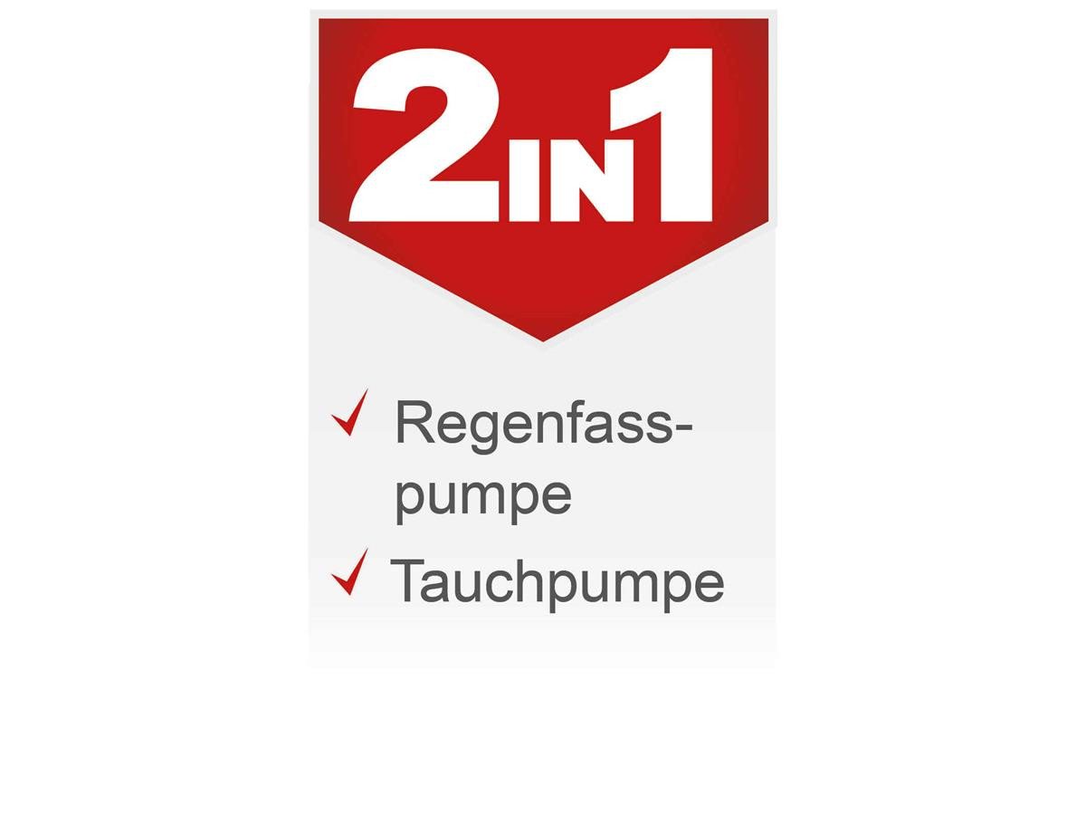 Scheppach Regenfasspumpe RBP350, 350 W, 5500 L/h, einfaches Ummontieren zur Tauchpumpe – Bild 2 von 5