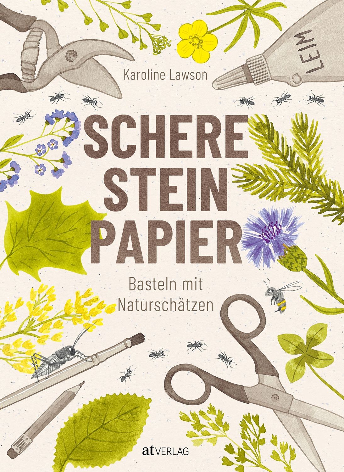 Schere, Stein, Papier Basteln mit Naturschätzen