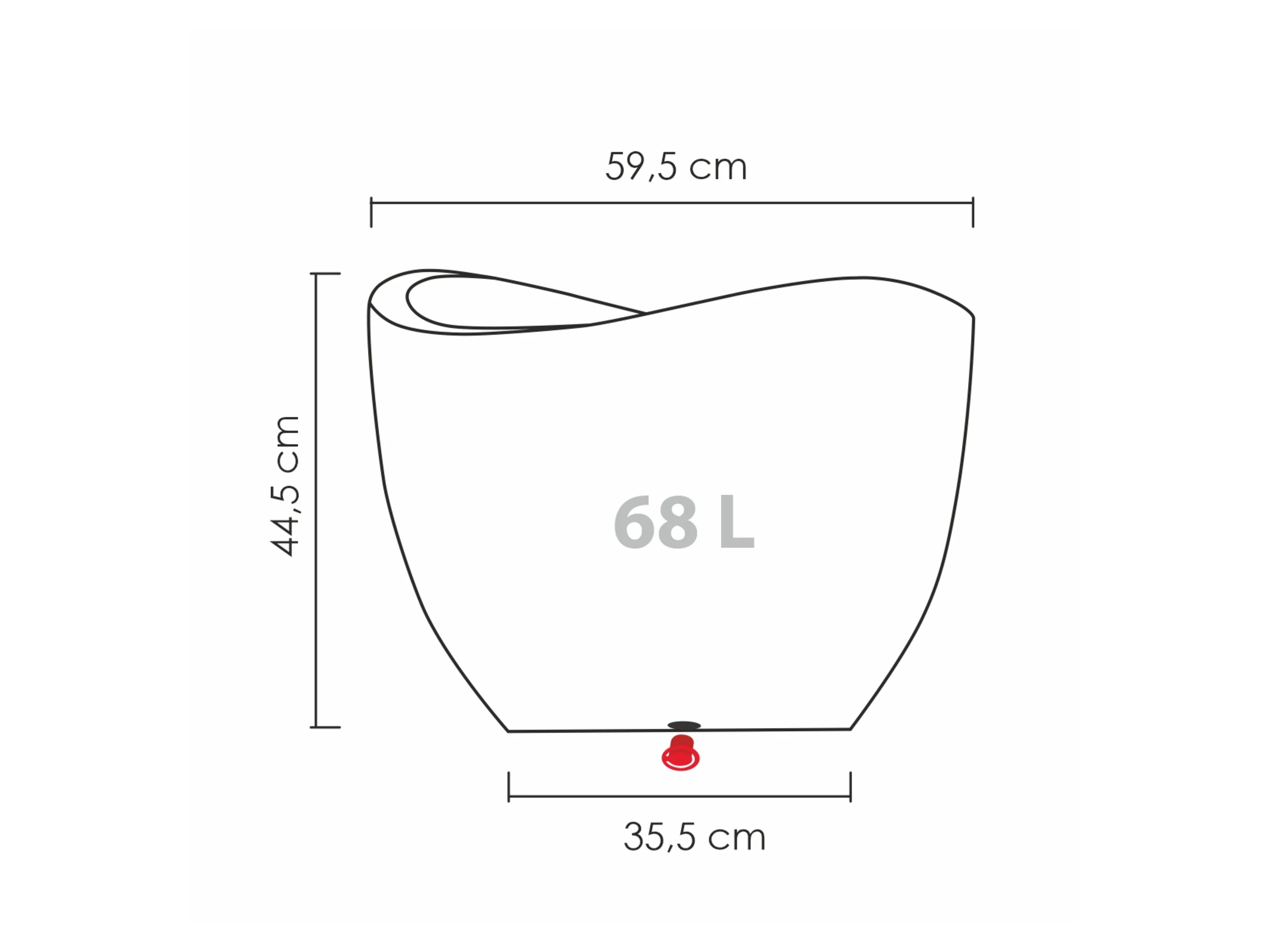 SCHEURICH Pflanzgefäß Wave Globe (Schwarz Granit, Ø 60 cm, Höhe 45 cm) – Bild 4 von 4