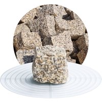 SCHICKER MINERAL Granit Pflastersteine (5x5x5 cm, 25 kg, gelb-grau)
