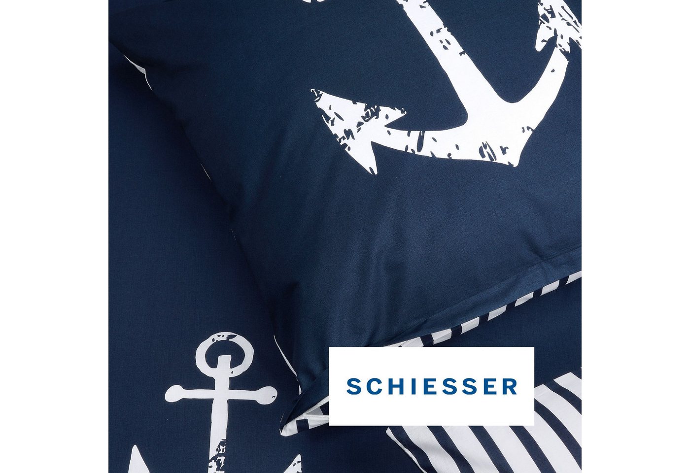 Schiesser Bettwäsche Marina, maritime Momente in frischer Farbkombination, Renforcé, 2 teilig, OEKO-TEX® MADE IN GREEN – Bild 4 von 5
