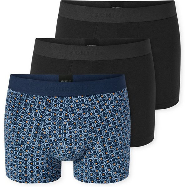 Schiesser Boxer 95/5 Multipacks (3er Pack) ohne Eingriff, softer Logo-Webgummibund