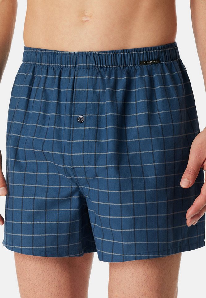 Schiesser Boxershorts 4er Pack Web (Spar-Set, 4-St) Boxershorts - Baumwolle - mit Eingriff - Atmungsaktiv – Bild 2 von 5