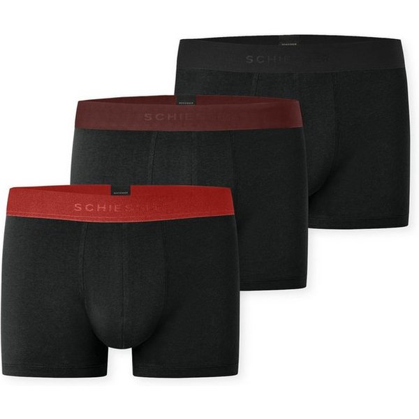 Schiesser Boxershorts 95/5 Multipacks (3er Pack) mit farblich abgesetztem, sportlichem Logo-Webgummibund
