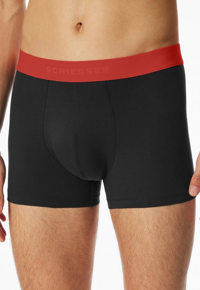 Schiesser Boxershorts 95/5 Multipacks (3er Pack) mit farblich abgesetztem, sportlichem Logo-Webgummibund – Bild 2 von 5