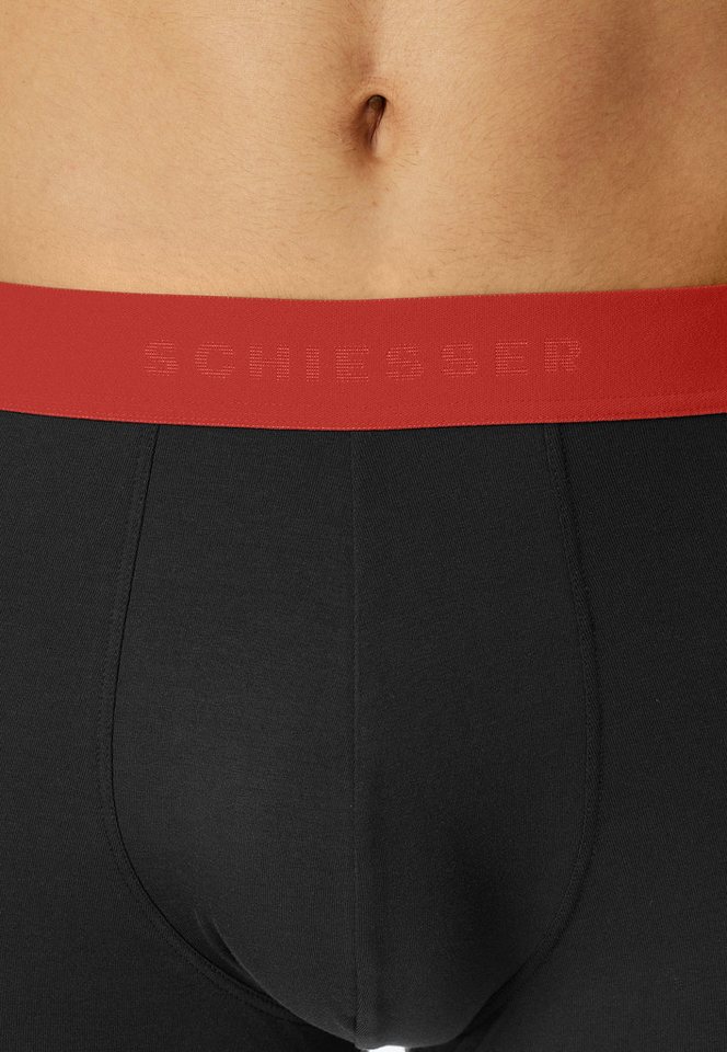 Schiesser Boxershorts 95/5 Multipacks (3er Pack) mit farblich abgesetztem, sportlichem Logo-Webgummibund – Bild 5 von 5