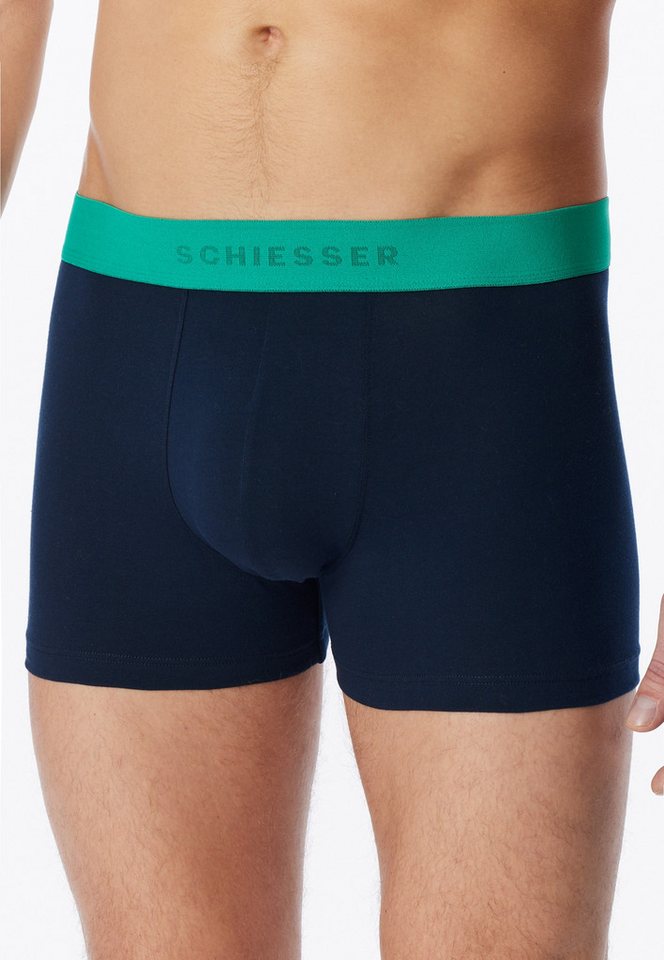 Schiesser Boxershorts 95/5 Multipacks (3er Pack) mit farblich abgesetztem, sportlichem Logo-Webgummibund – Bild 2 von 5