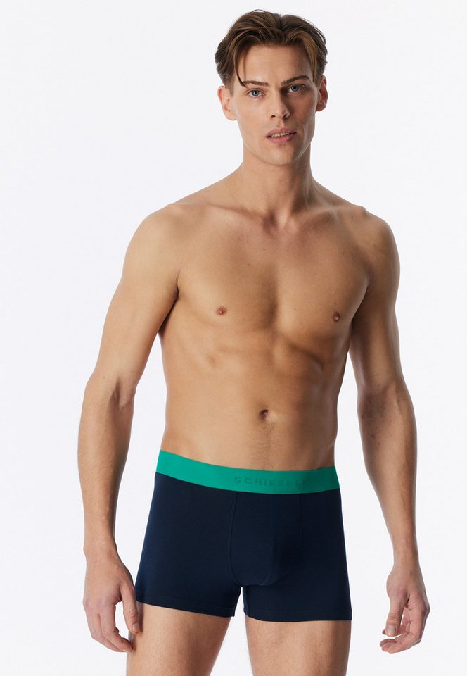 Schiesser Boxershorts 95/5 Multipacks (3er Pack) mit farblich abgesetztem, sportlichem Logo-Webgummibund – Bild 4 von 5