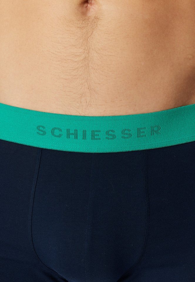 Schiesser Boxershorts 95/5 Multipacks (3er Pack) mit farblich abgesetztem, sportlichem Logo-Webgummibund – Bild 5 von 5