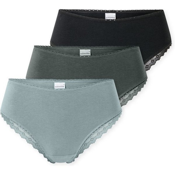 Schiesser Brasilslip Modern Multipacks (3er Pack) Spitzenbänder, Single-Jersey, Baumwollmischung
