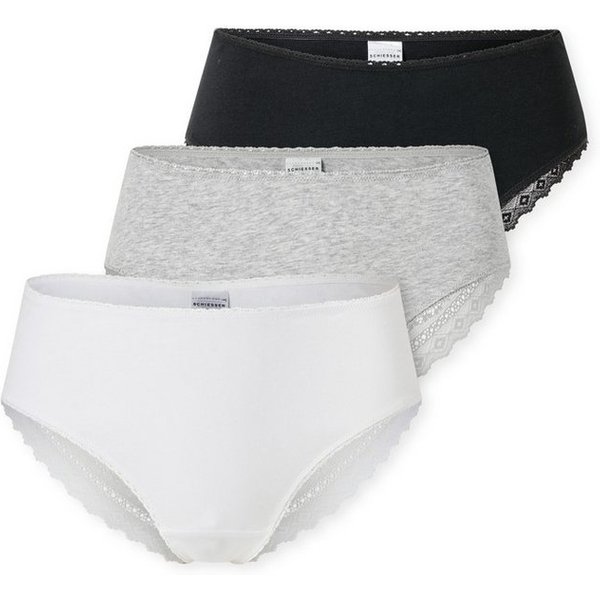 Schiesser Brasilslip Modern Multipacks (3er Pack) Spitzenbänder, Single-Jersey, Baumwollmischung