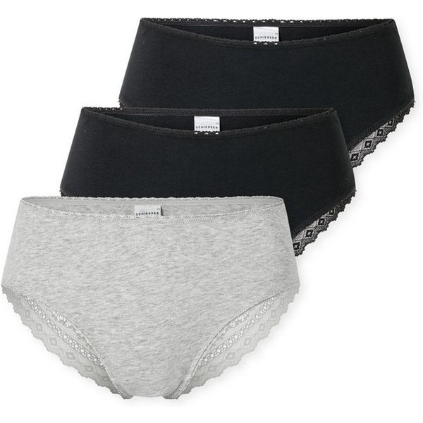 Schiesser Brasilslip Modern Multipacks (3er Pack) Spitzenbänder, Single-Jersey, Baumwollmischung