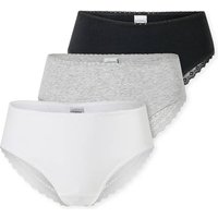 SCHIESSER Damen Brazilian-Slips, 3er Pack - 3Pack Brazilian, Stretch Cotton, uni, Größe S in Bunt